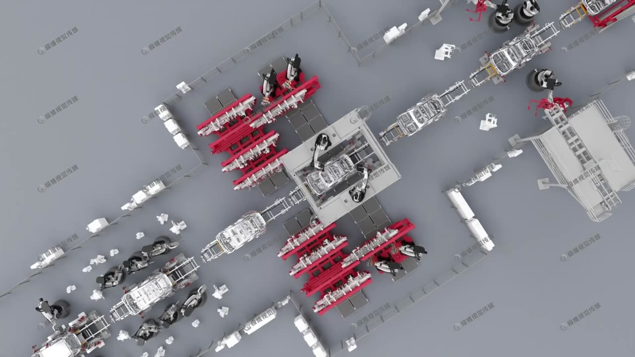 汽车组装生产线三维动画制作案例