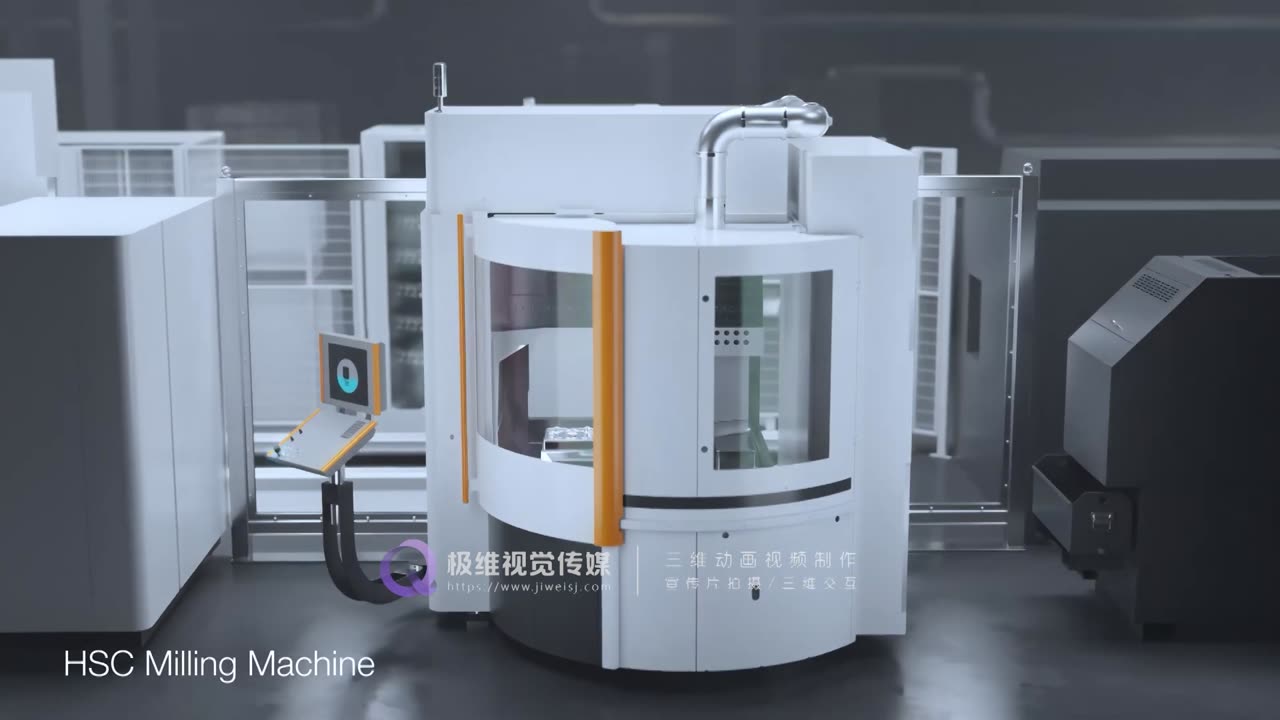 铣床加工线三维动画制作案例