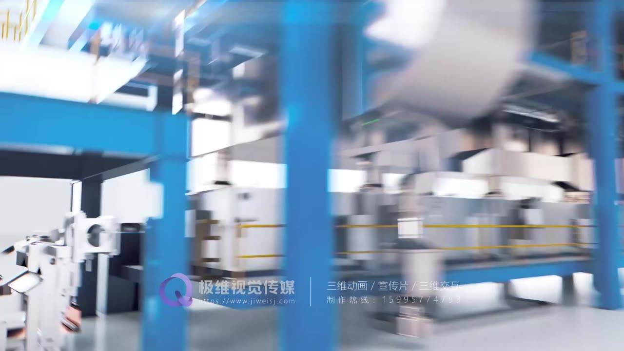 锂电池电极制造生产线三维动画制作案例